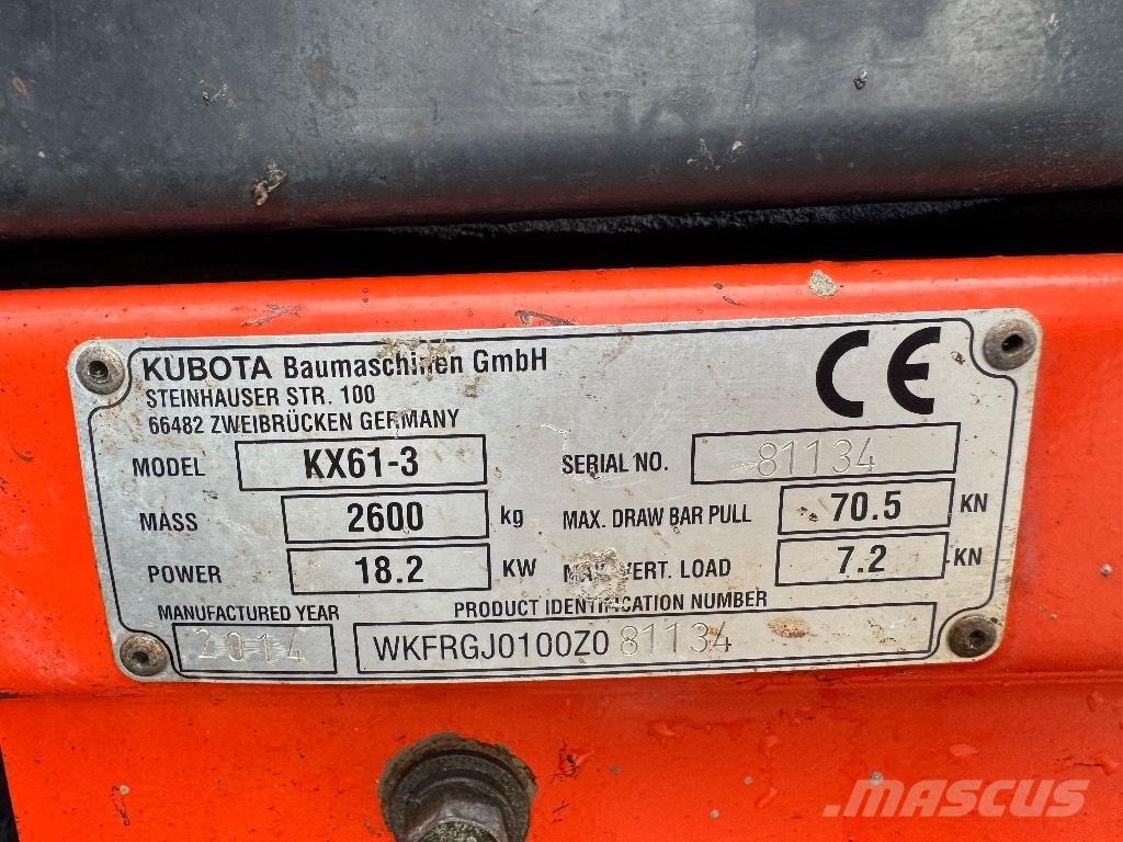 Kubota KX 61-3 Mini pelle < 7t