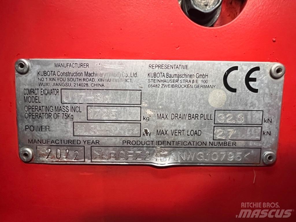 Kubota U 17-3 Mini pelle < 7t