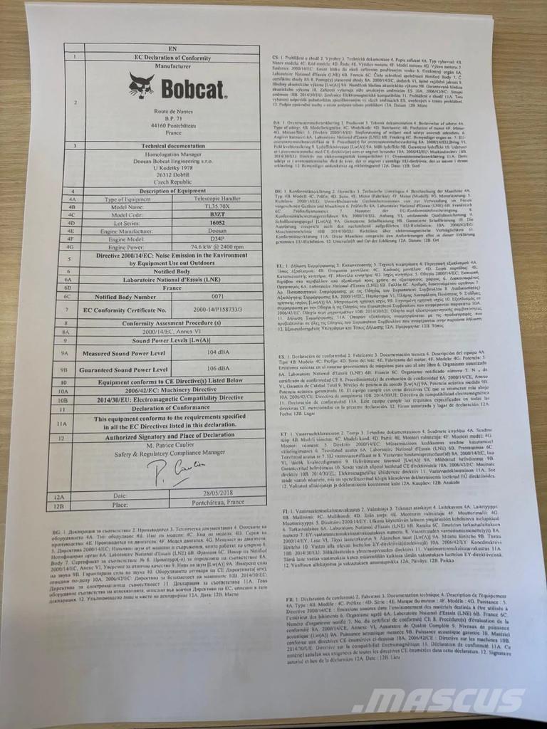 Bobcat TL35.70X Télescopique agricole