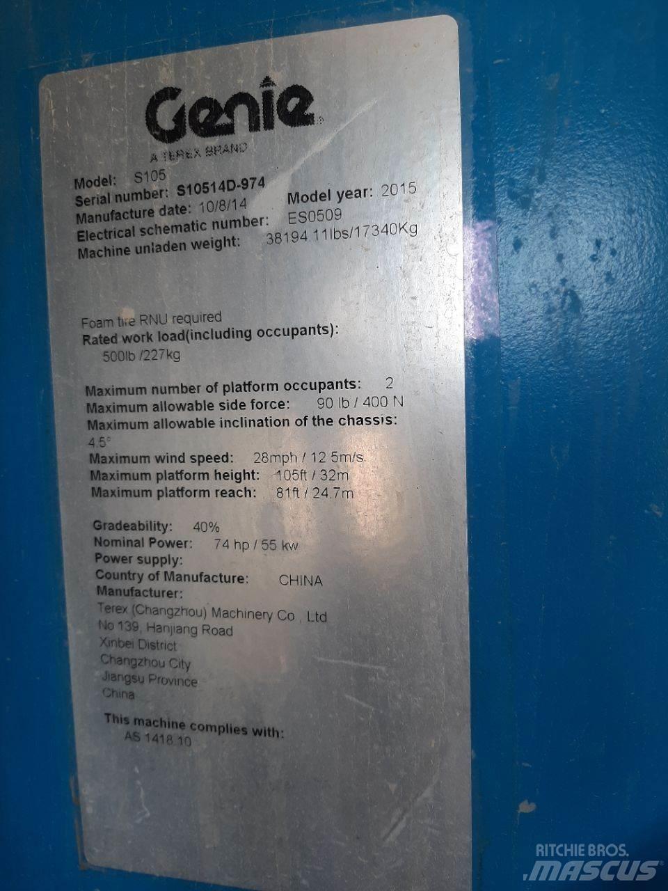Genie S105 Nacelles télescopiques
