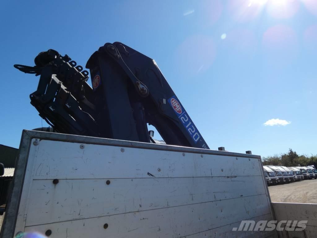 Scania P 370 Camion plateau ridelle avec grue