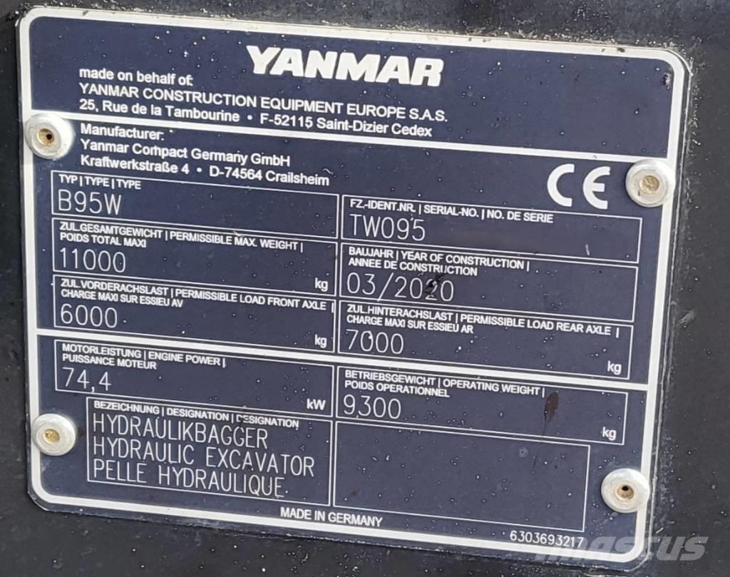 Yanmar B 95 W Pelle sur pneus