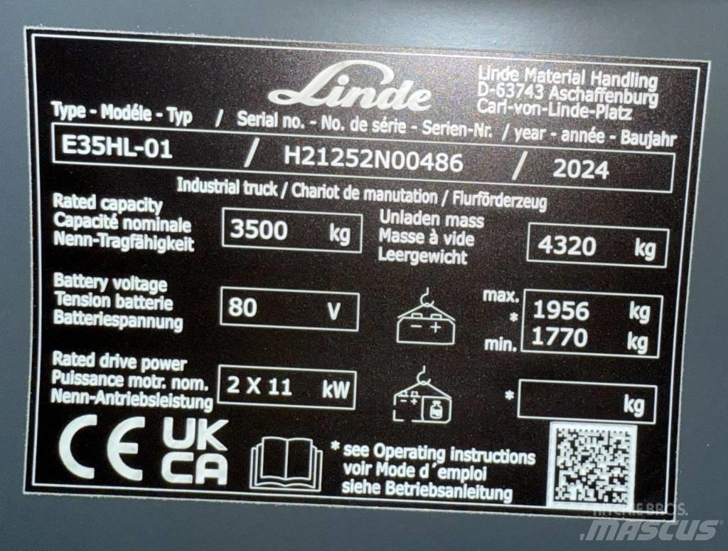 Linde E35HL/1252-01 Chariots élévateurs électriques