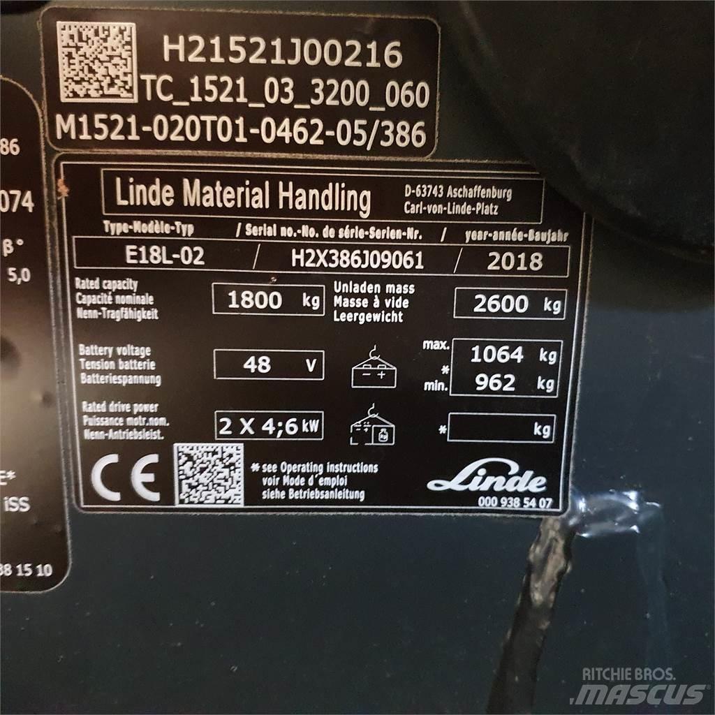 Linde E18L Chariots élévateurs électriques