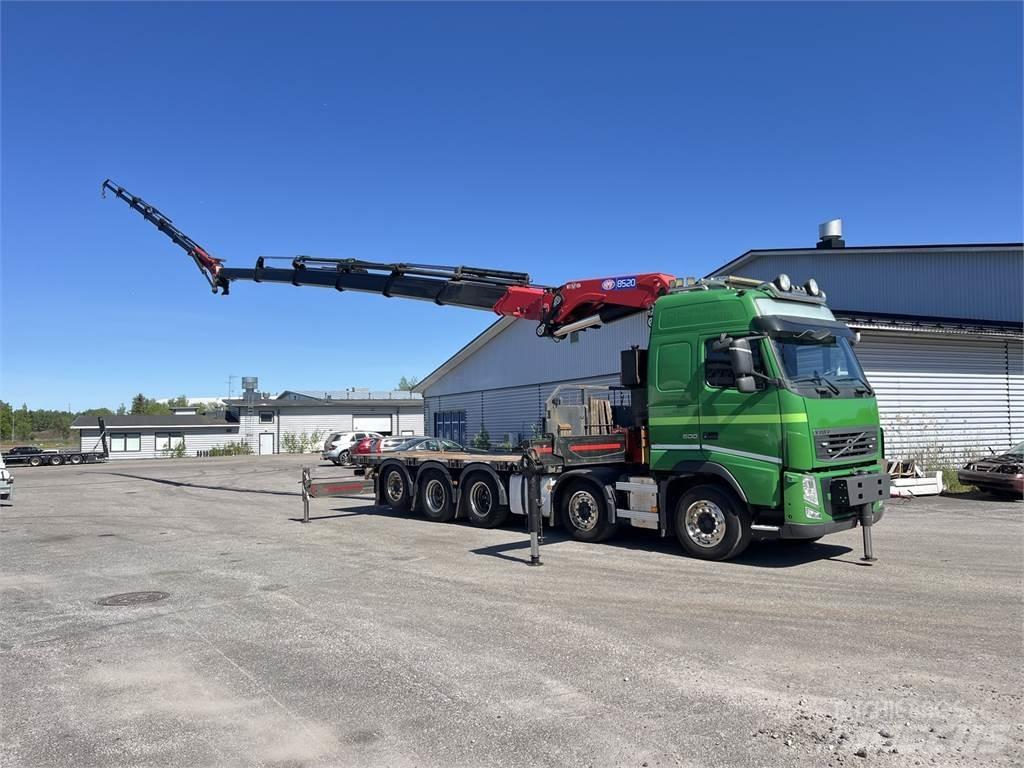 Volvo FH 500 10X4 Camion plateau ridelle avec grue