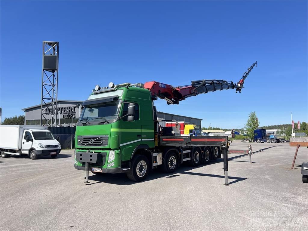 Volvo FH 500 10X4 Camion plateau ridelle avec grue