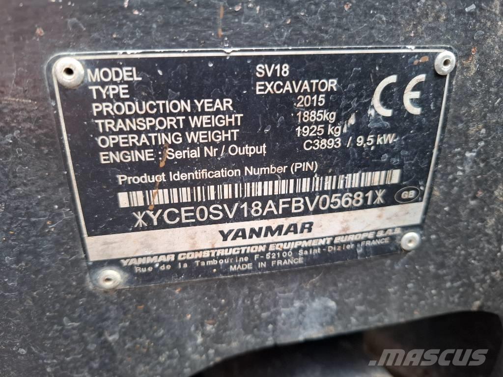 Yanmar SV 18 Mini pelle < 7t