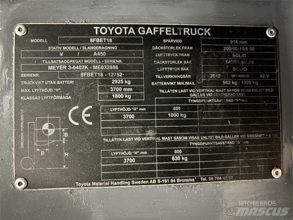 Toyota 8FBET18 Chariots élévateurs électriques