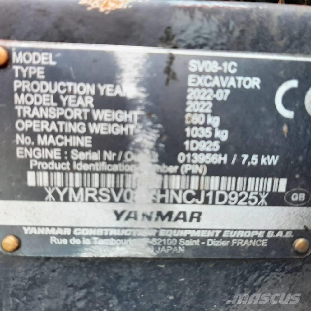 Yanmar SV 08 Mini pelle < 7t