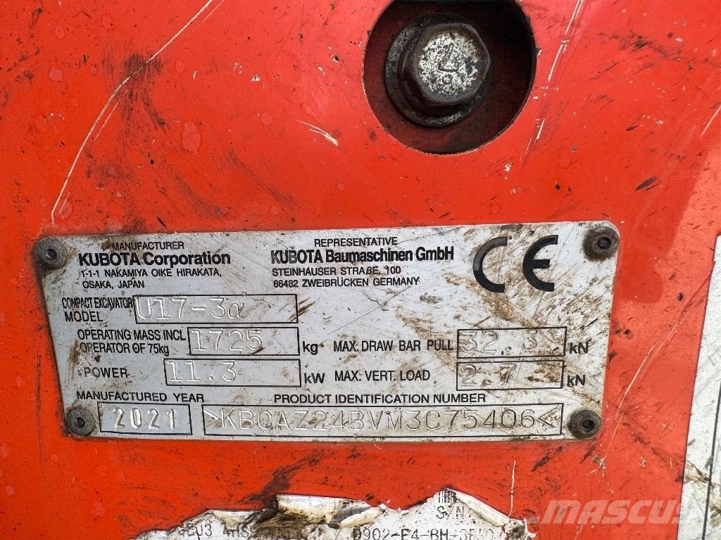 Kubota U 17-3 Mini pelle < 7t