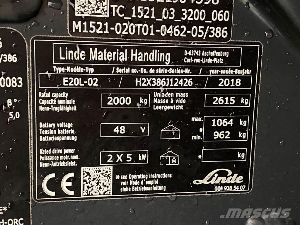 Linde E20L-02 Chariots élévateurs électriques