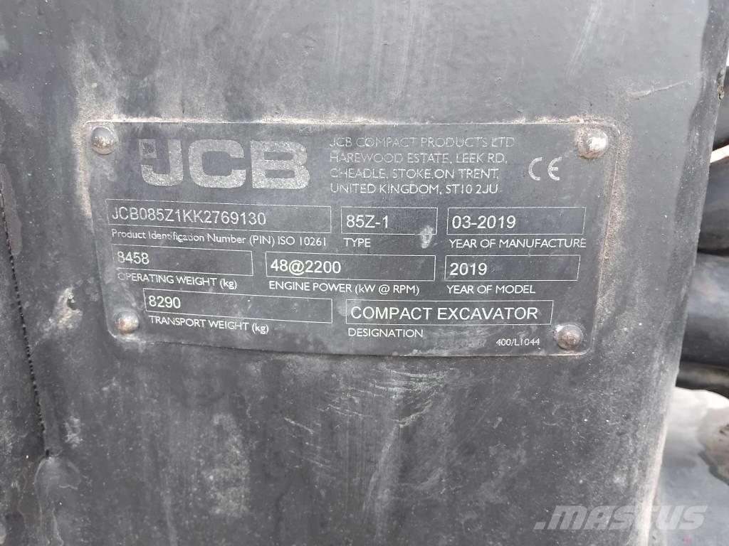 JCB 85 Z Mini pelle < 7t
