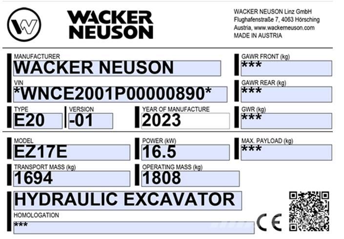 Wacker Neuson EZ 17e Pelle sur chenilles