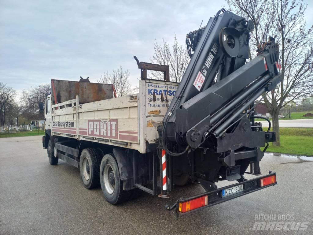 MAN 27.402 Camion plateau ridelle avec grue