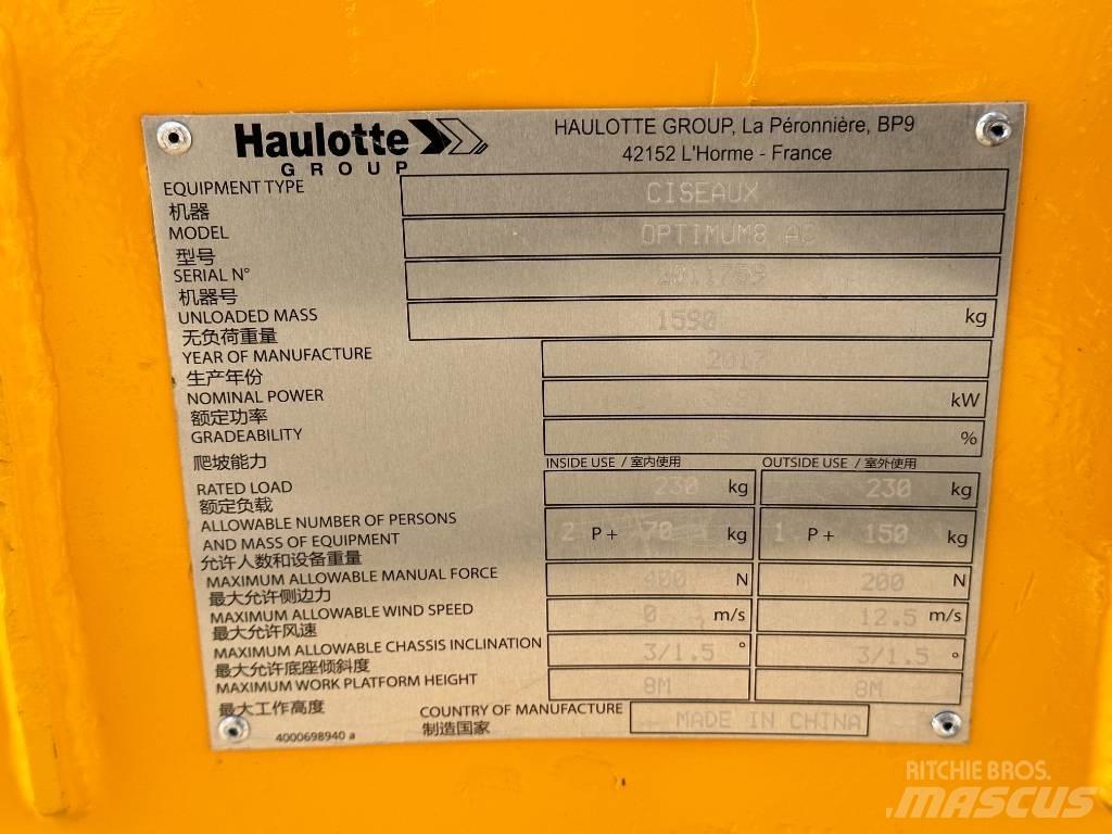 Haulotte OPTIMUM 8 Nacelle ciseaux