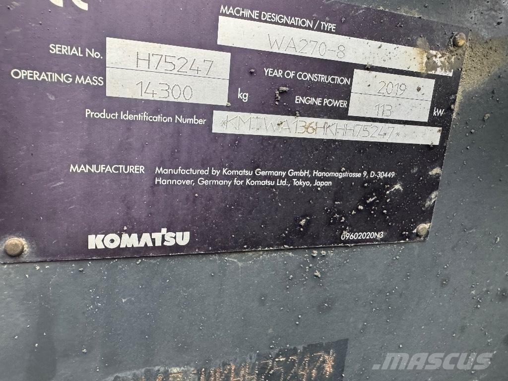 Komats Wa270 Chargeuse sur pneus