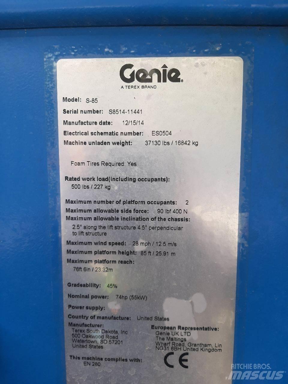 Genie S85 Nacelles télescopiques