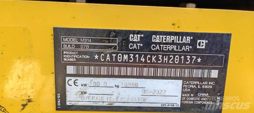 CAT 314 Pelle sur pneus