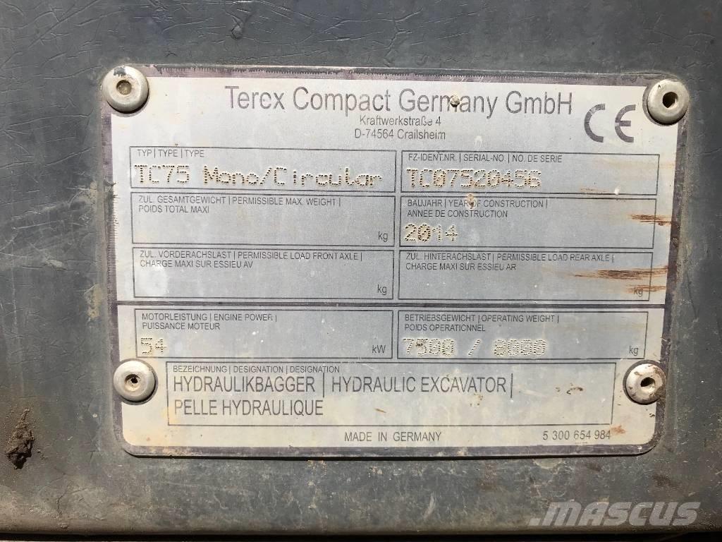 Terex TC 75 (Circular) Mini pelle 7t-12t