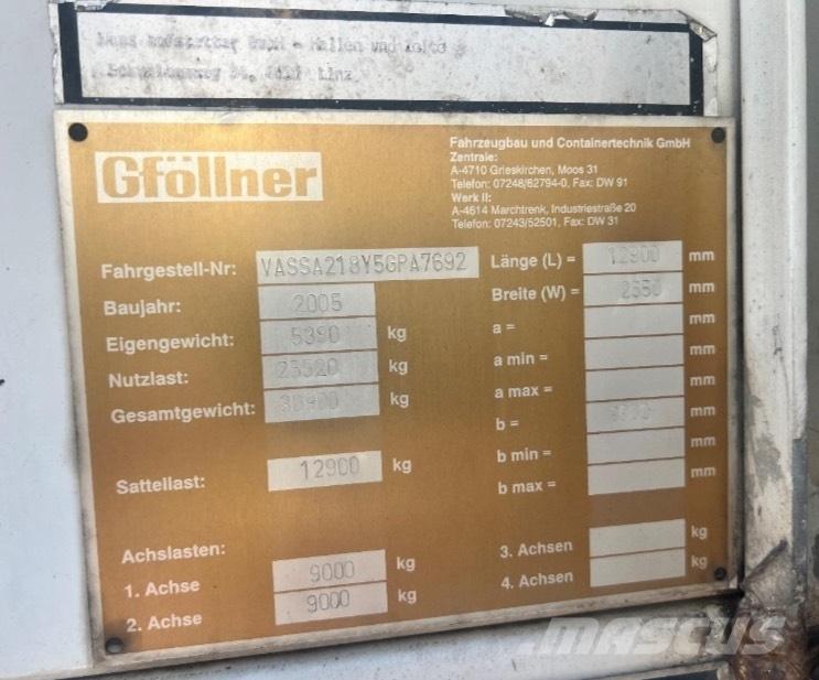 Gföllner SPL2 Semi remorque plateau ridelle