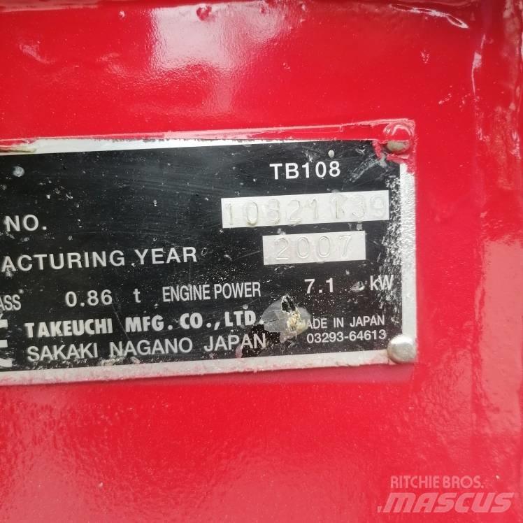 Takeuchi TB108 Mini pelle < 7t