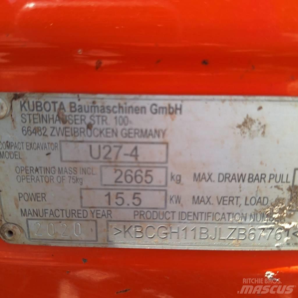 Kubota U 27-4 Mini pelle < 7t