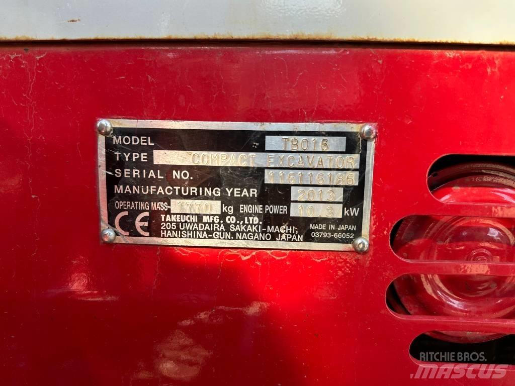 Takeuchi TB 016 Mini pelle < 7t