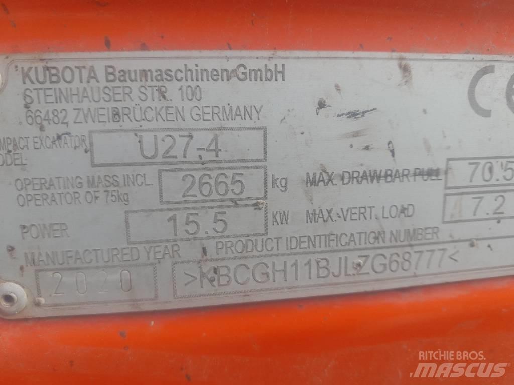 Kubota U 27-4 Mini pelle < 7t