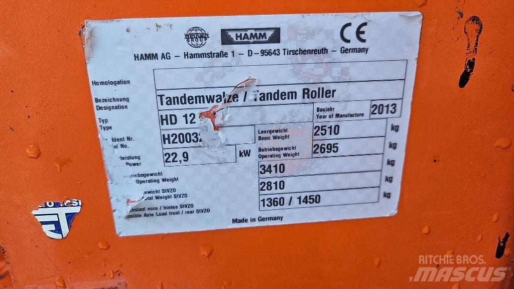 Hamm HD 12 VV Rouleaux tandem