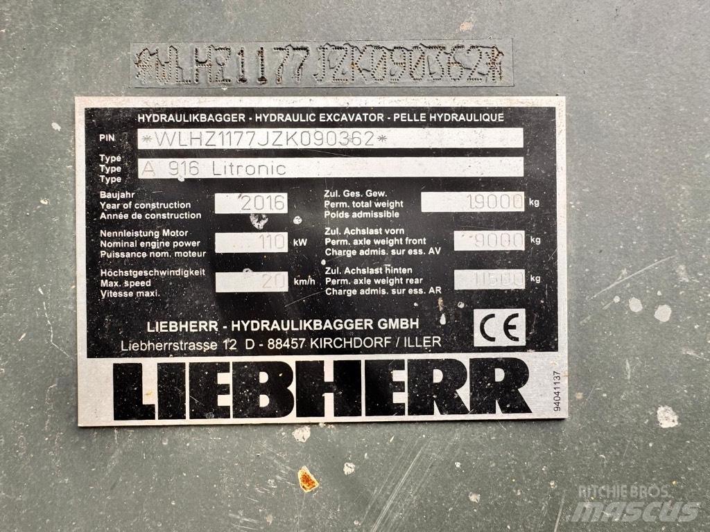 Liebherr A 916 Pelle sur pneus