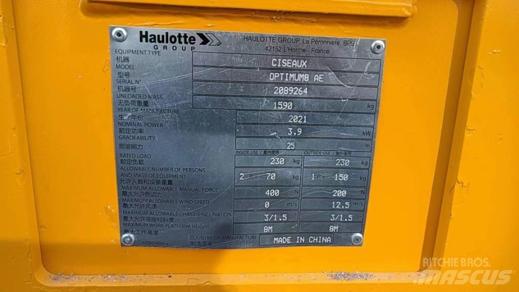 Haulotte OPTIMUM 8 Nacelle ciseaux