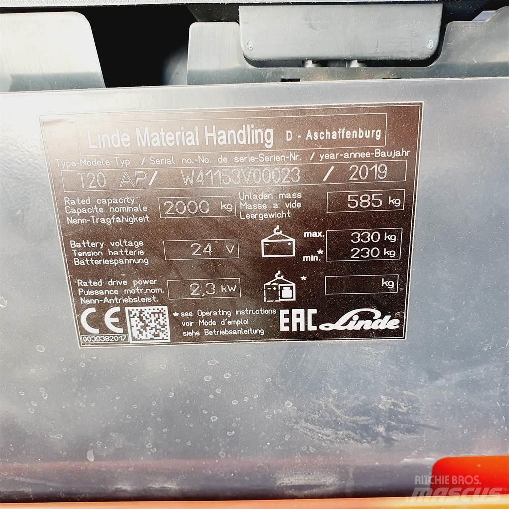 Linde T20AP Narrow Transpalette accompagnant