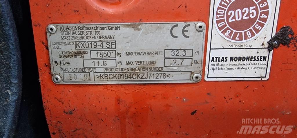 Kubota KX 019-4 Mini pelle < 7t