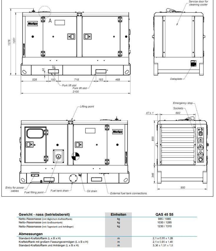 Atlas Copco QAS45 Générateurs diesel