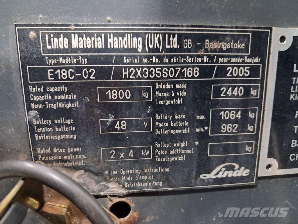 Linde E18C-02 Chariots élévateurs électriques