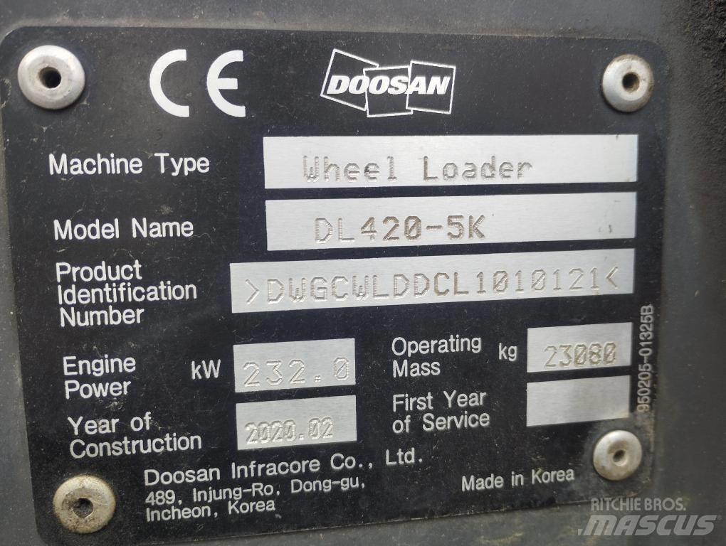 Doosan DL 420-5 Chargeuse sur pneus
