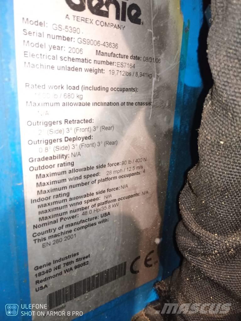 Genie GS 5390 RT Nacelle ciseaux