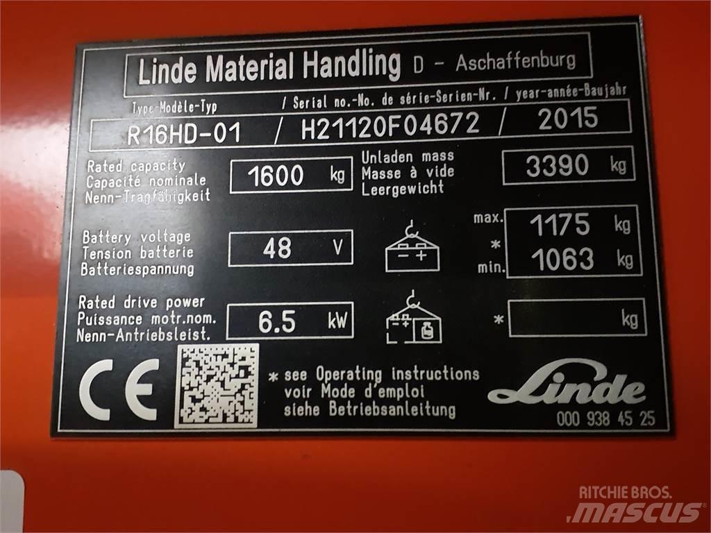 Linde R16HD Chariot à mât rétractable