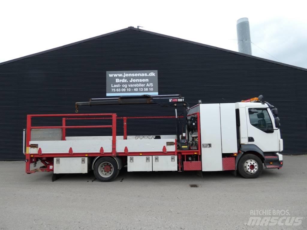 Volvo FL 240 Camion plateau ridelle avec grue