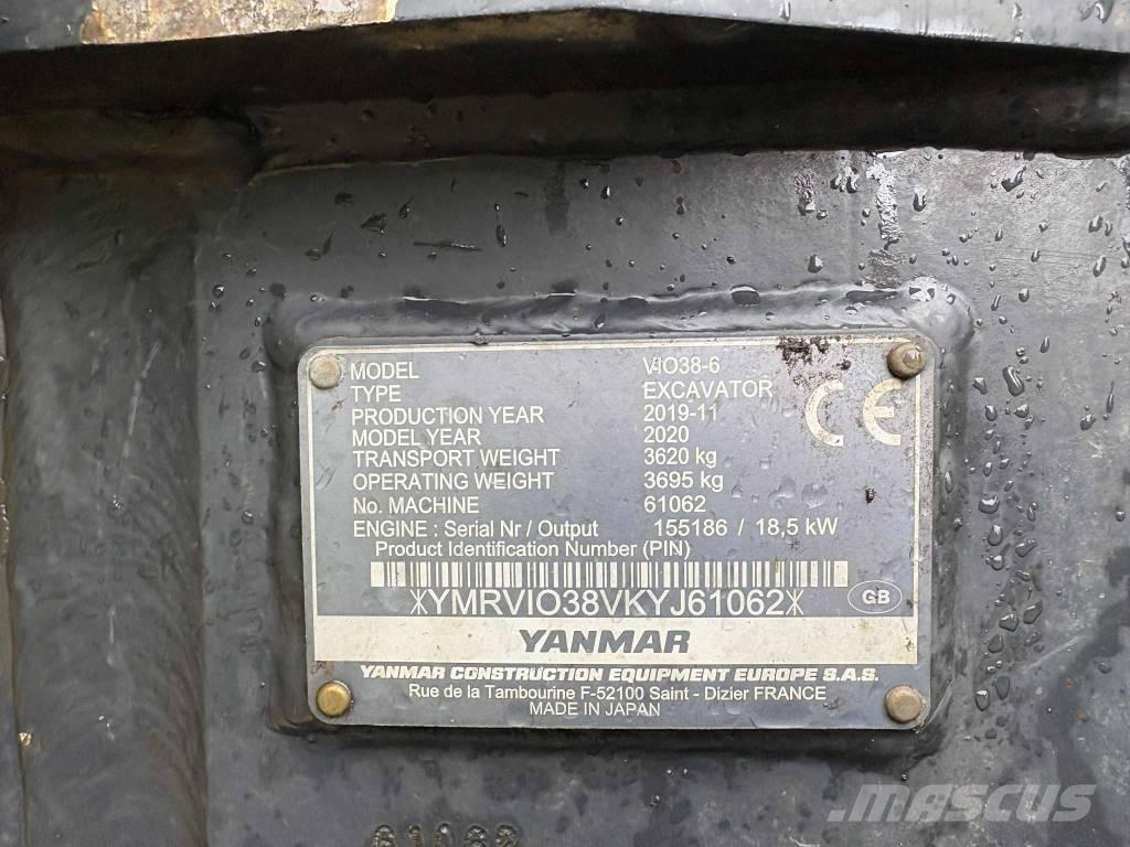 Yanmar Vio 38 Mini pelle < 7t