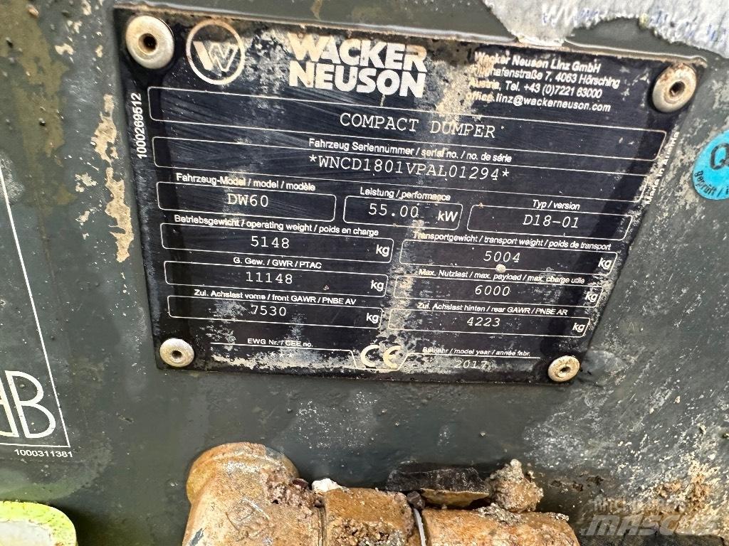 Wacker Neuson Dw60 Mini tombereau