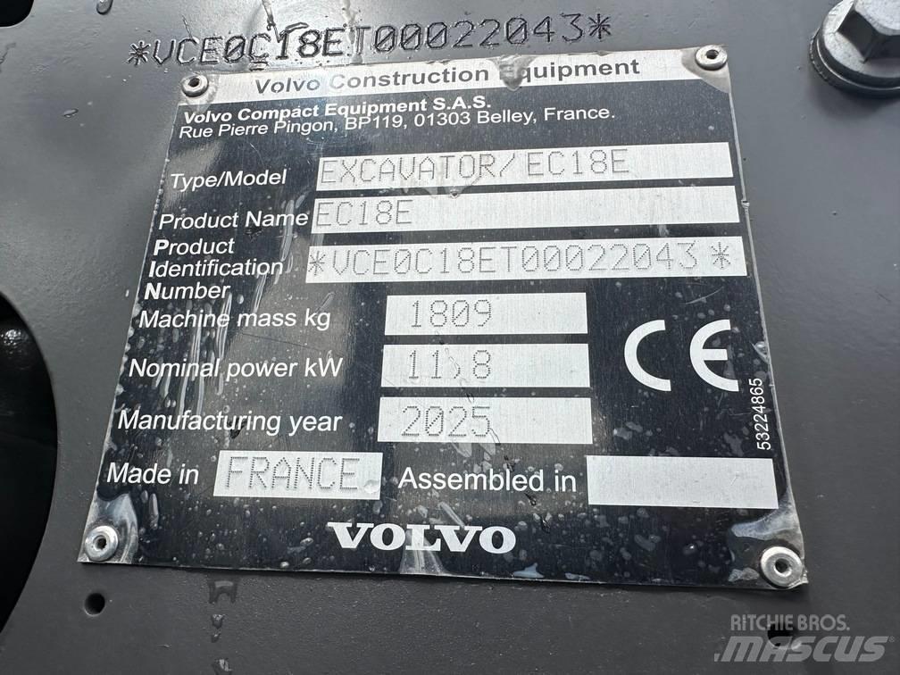 Volvo EC 18 E Mini pelle < 7t