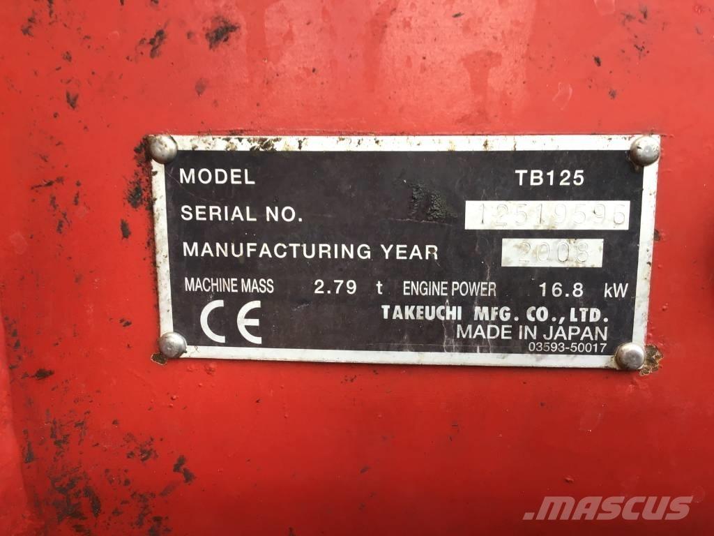 Takeuchi TB 125 Mini pelle < 7t