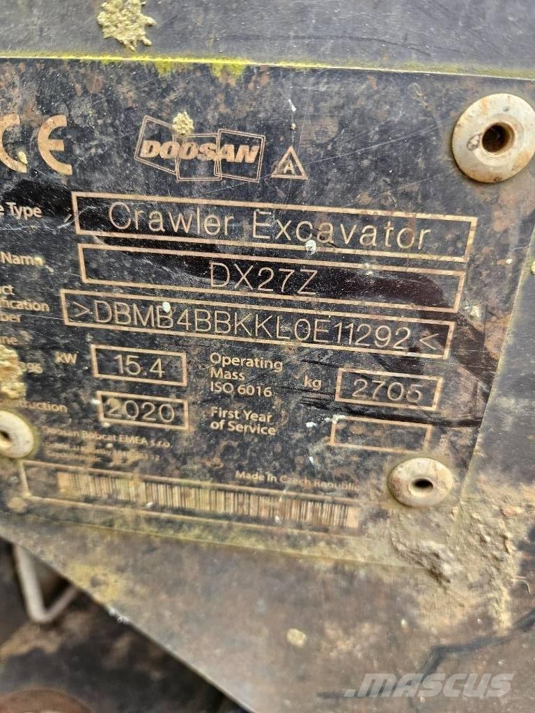 Doosan DX 27 Z Mini pelle < 7t