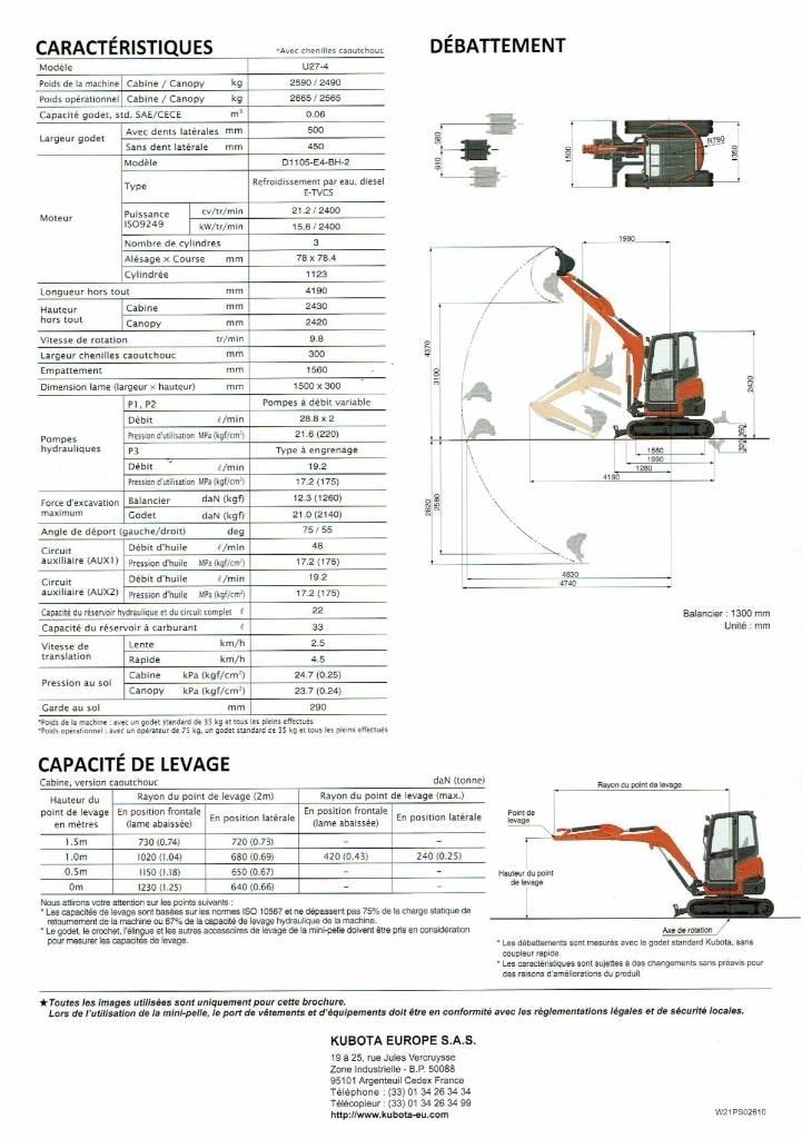 Kubota U 27-4 Mini pelle < 7t