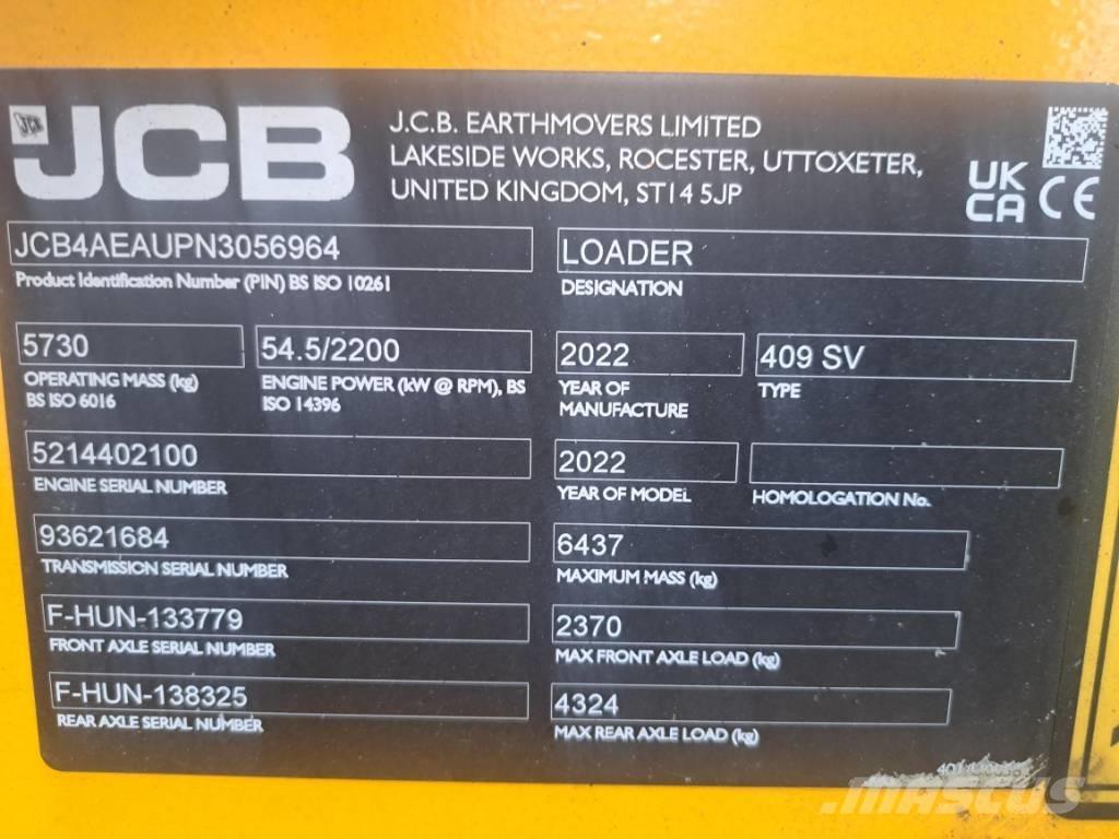 JCB 409 Chargeuse sur pneus