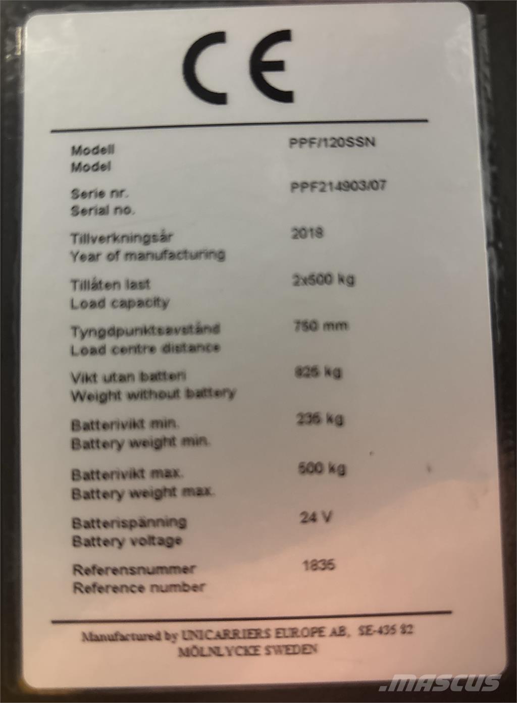 Atlet PPF120 Préparateur de commande au sol