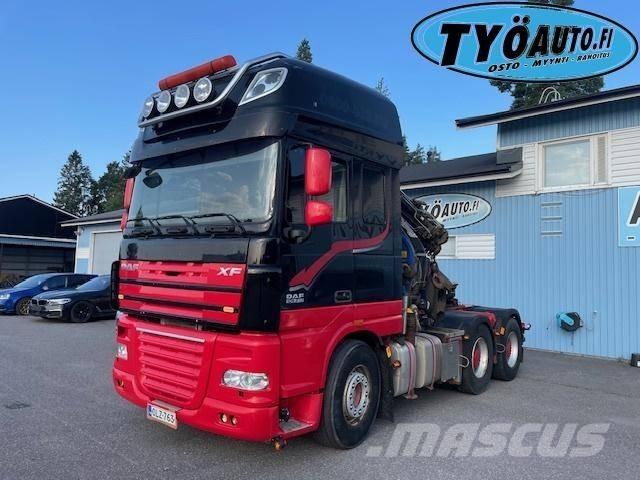 DAF Xf 105.510 6x4 Camion plateau ridelle avec grue