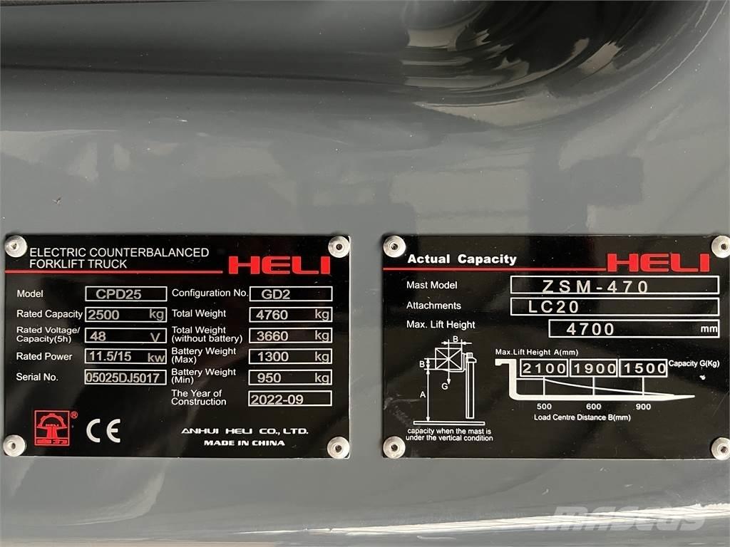 Heli CPD25 GD2 / NEU Chariots élévateurs électriques