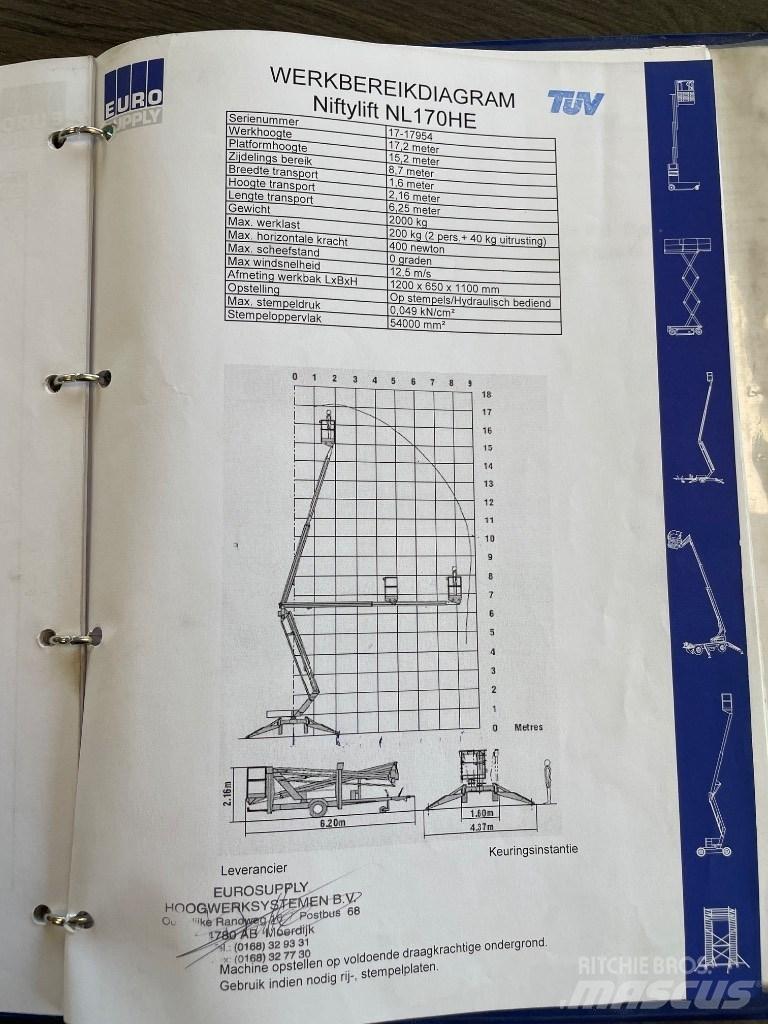 Niftylift 170 H E Remorque nacelle